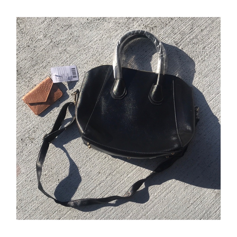 NEW 💳 Black Purse & Metallic Bronze Card Case 💳
